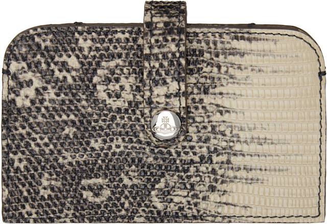 Vivienne Westwood: Gray & Off-White Accordion Card Holder | SSENSE