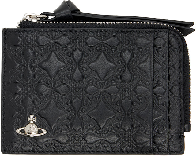 Vivienne Westwood 黒 ケース Vivienne Westwood: ブラック エンボス ジップカードケース | SSENSE 日本