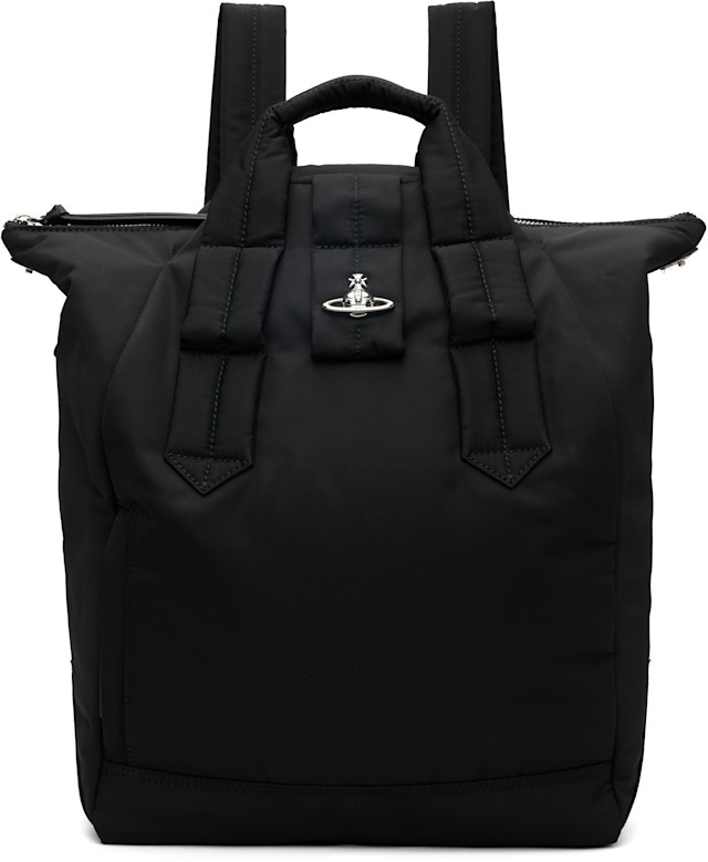 Vivienne Westwood: Black Steven Backpack | SSENSE Vivienne Westwood: Black Steven Backpack | SSENSE