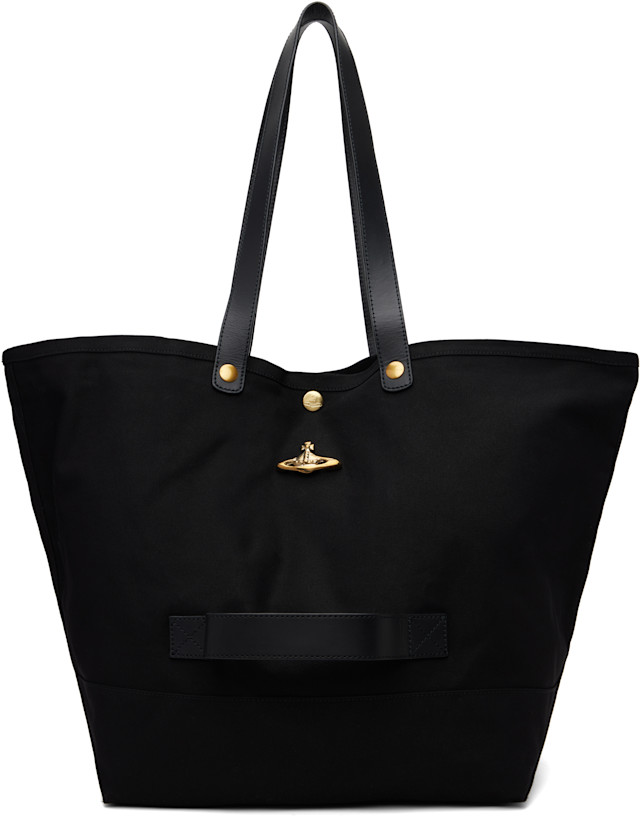 Vivienne Westwood: Black Utility Small Shopper Tote | SSENSE Canada