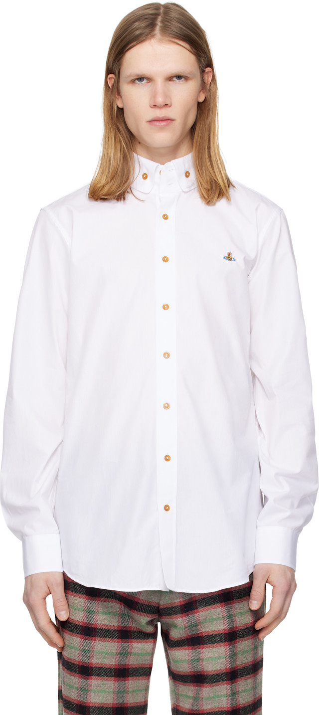 Vivienne Westwood: White Two Button Krall Shirt | SSENSE Vivienne Westwood: White Two Button Krall Shirt | SSENSE