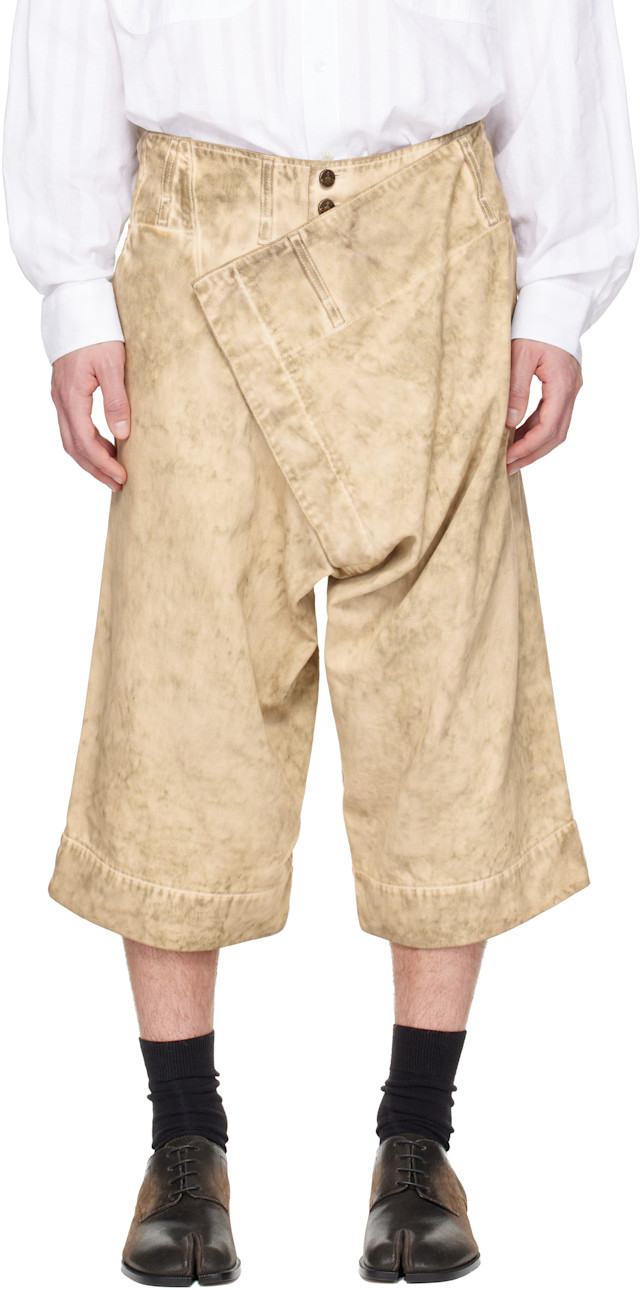 Vivienne Westwood: Beige Inferno Denim Shorts | SSENSE
