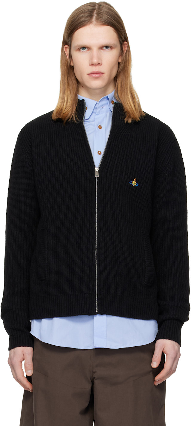 vivienne westwoodストライプ ジップアップジャケット VIVIENNE WESTWOOD Navy Blue & Red Striped Trims Sweatshirt Hoodie
