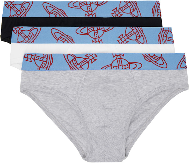 08SS Vivienne Westwood MAN スター柄サベージショーツ Vivienne Westwood: Three-Pack Multicolor Slip Band Briefs | SSENSE