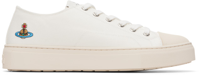 ★良品　ウェッジウッド　ライブラリーコレクション　オリンパス ベース Vivienne Westwood: White Low Top Plimsoll Sneakers | SSENSE