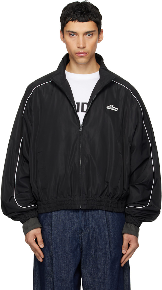 We11done: Black 'WE11DONE' Layered Track Jacket | SSENSE