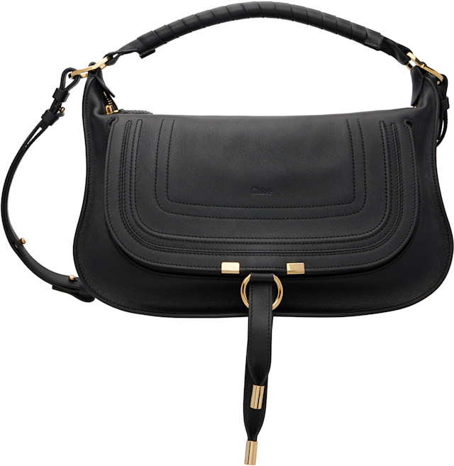 Chloé: Black Small Marcie Shoulder Bag | SSENSE