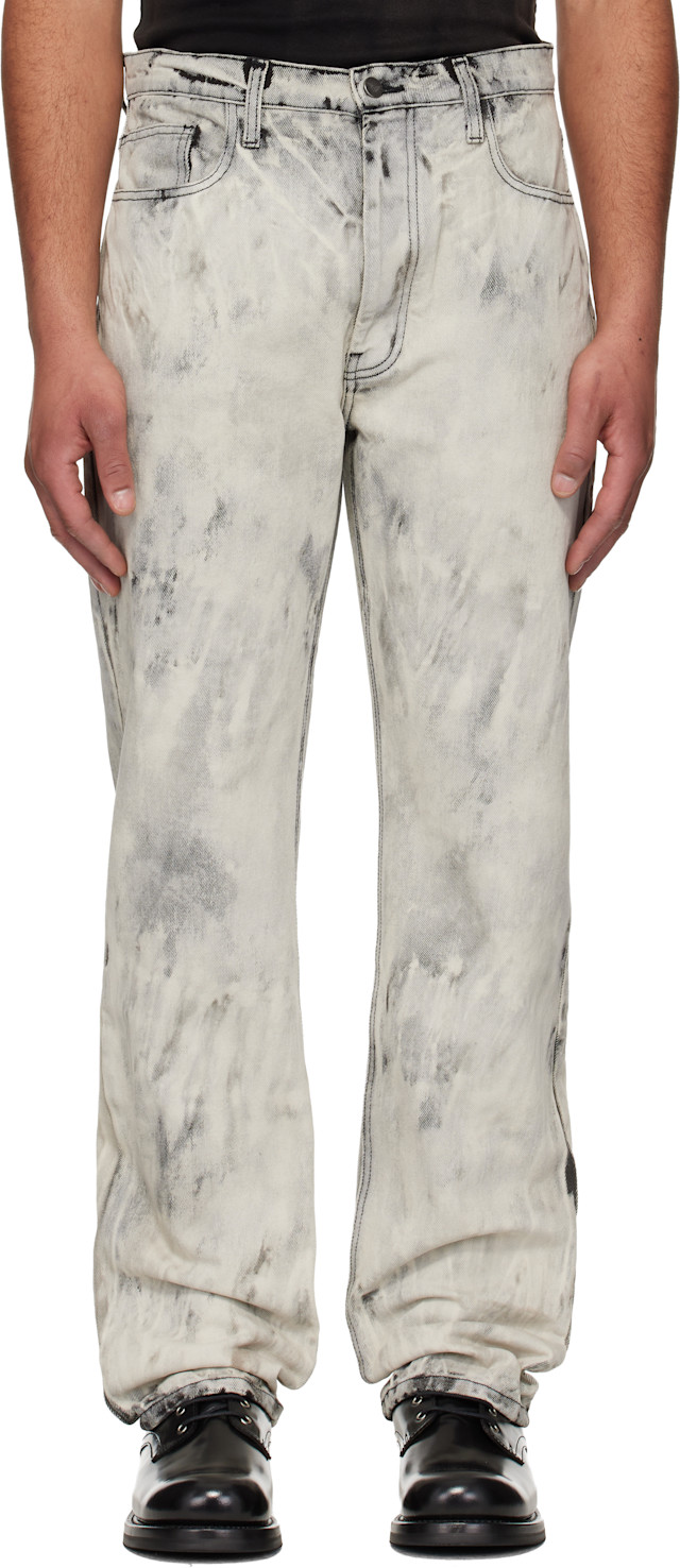 ALEXANDER DIGENOVA: Gray Bleach Straight Leg Jeans | SSENSE