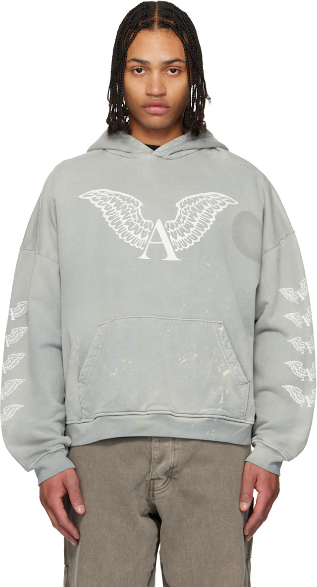 ALEXANDER DIGENOVA: Gray Logo Hoodie | SSENSE