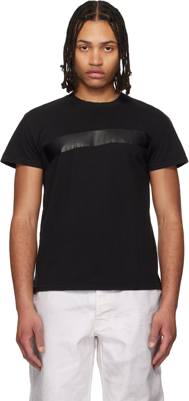 ALEXANDER DIGENOVA: Black Duct Tape T-shirt | SSENSE