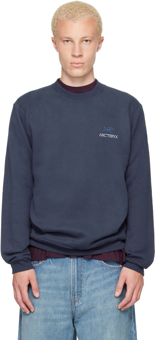 アークテリクススウェット 紺色 Arc'teryx: ネイビー Emblem フリース クルーネック スウェットシャツ