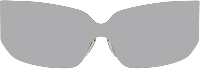 Balenciaga: Silver Mono Square Sunglasses | SSENSE