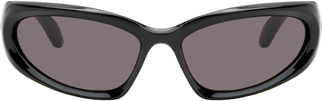 Balenciaga: Black Swift Oval Sunglasses | SSENSE