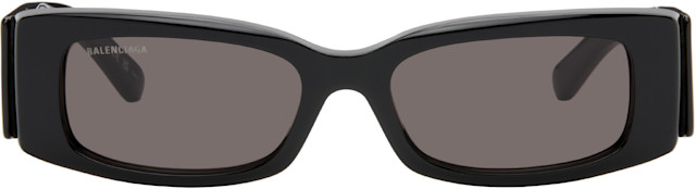 Balenciaga: Black Rectangular Sunglasses | SSENSE Canada