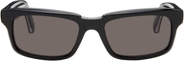 Balenciaga: ブラック Rectangular サングラス | SSENSE 日本