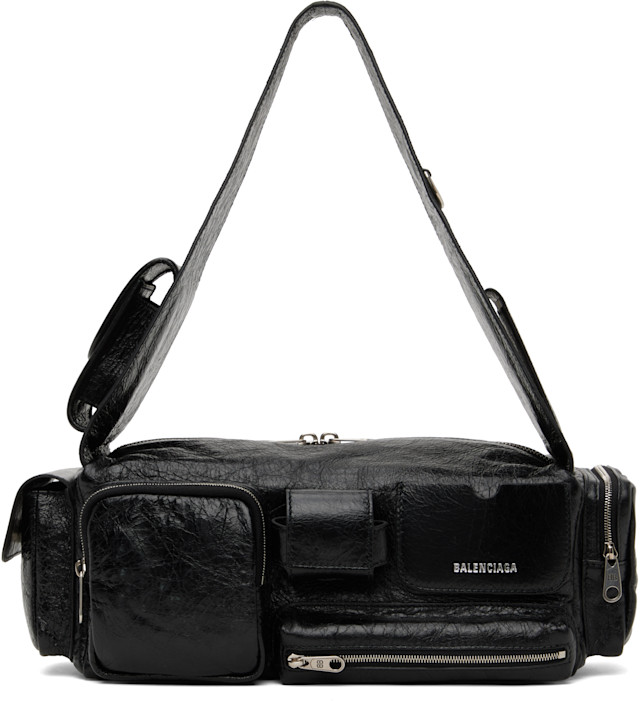 バッグ balenciaga superbusy slingbag small Balenciaga: Black Superbusy Small Sling Bag | SSENSE