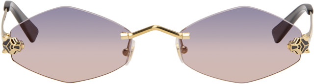 Cartier: ゴールド 'Panthère de Cartier' Geometric リムレス
