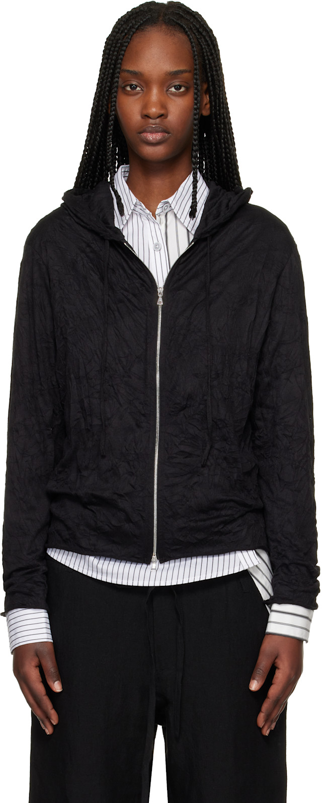 POST ARCHIVE FACTION (PAF): Black Zip Hoodie | SSENSE Argentina
