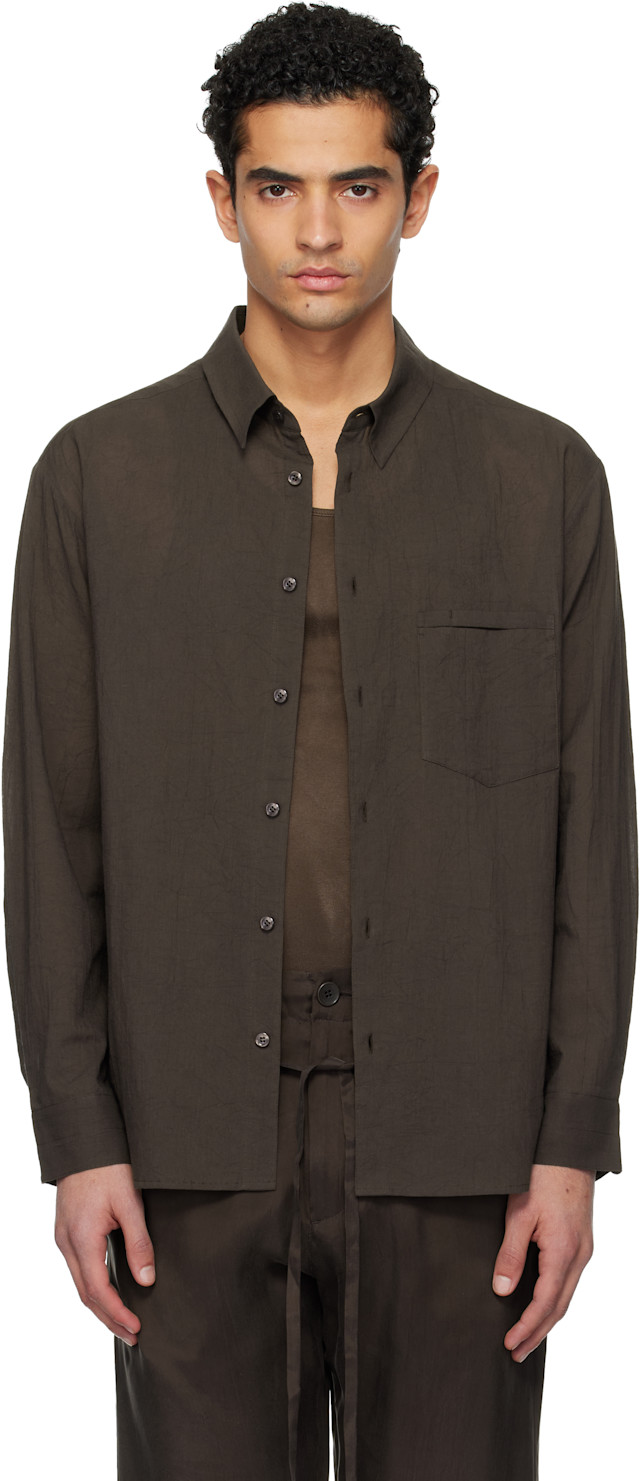 POST ARCHIVE FACTION (PAF): Brown Archive Shirt | SSENSE