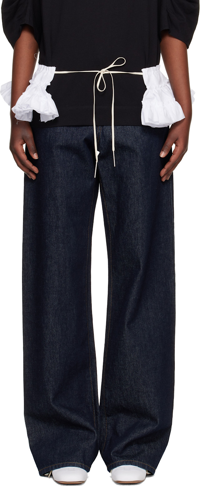 Dries Van Noten: White Ruffled Cotton Waist Belt | SSENSE