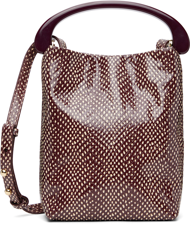 Dries Van Noten: Burgundy Micro Leather Bag | SSENSE
