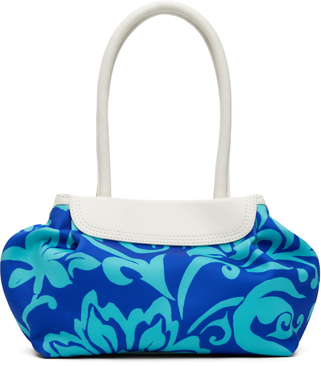 Dries Van Noten: Blue & Off-White Scuba Small Bag | SSENSE