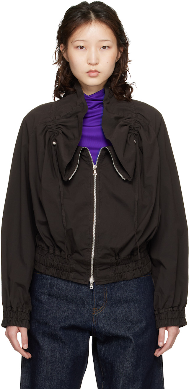 Dries Van Noten: Brown Cocoon Bomber Jacket | SSENSE