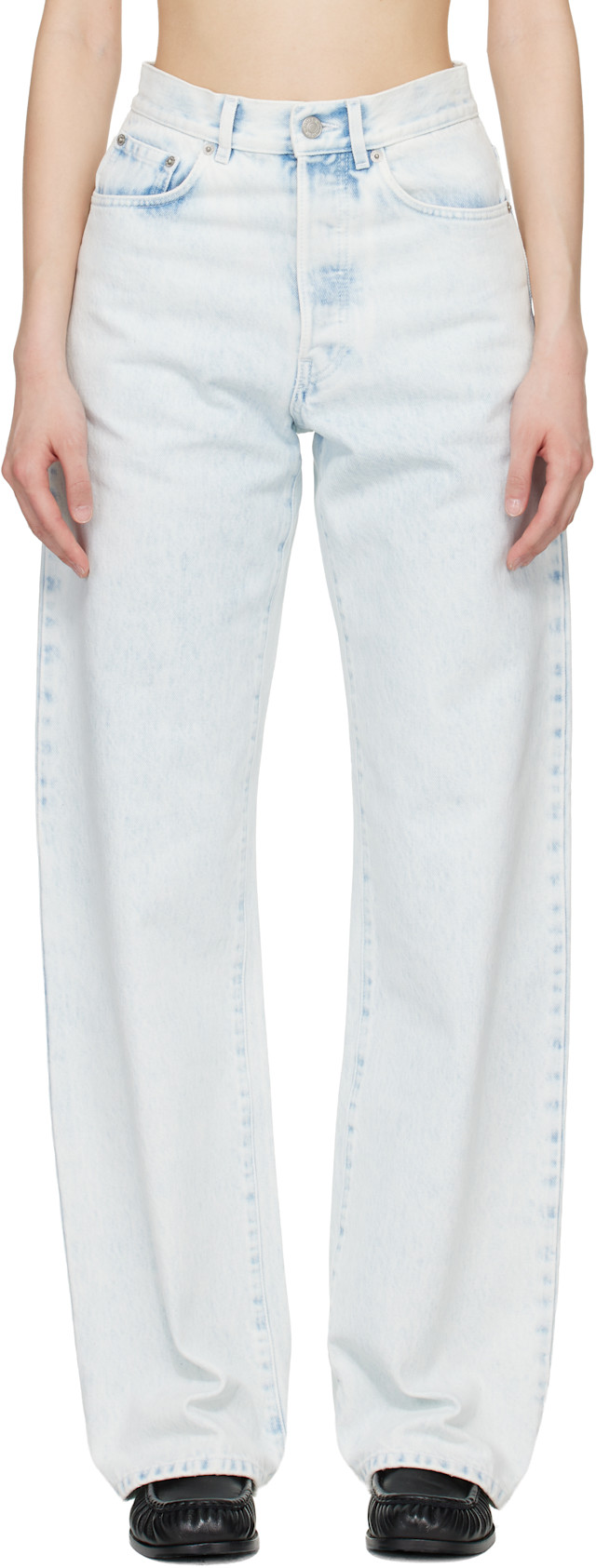 ライカ期 DRIES VAN NOTEN 5ポケットデニム オフホワイト Dries Van Noten: Blue Peyton Jeans | SSENSE