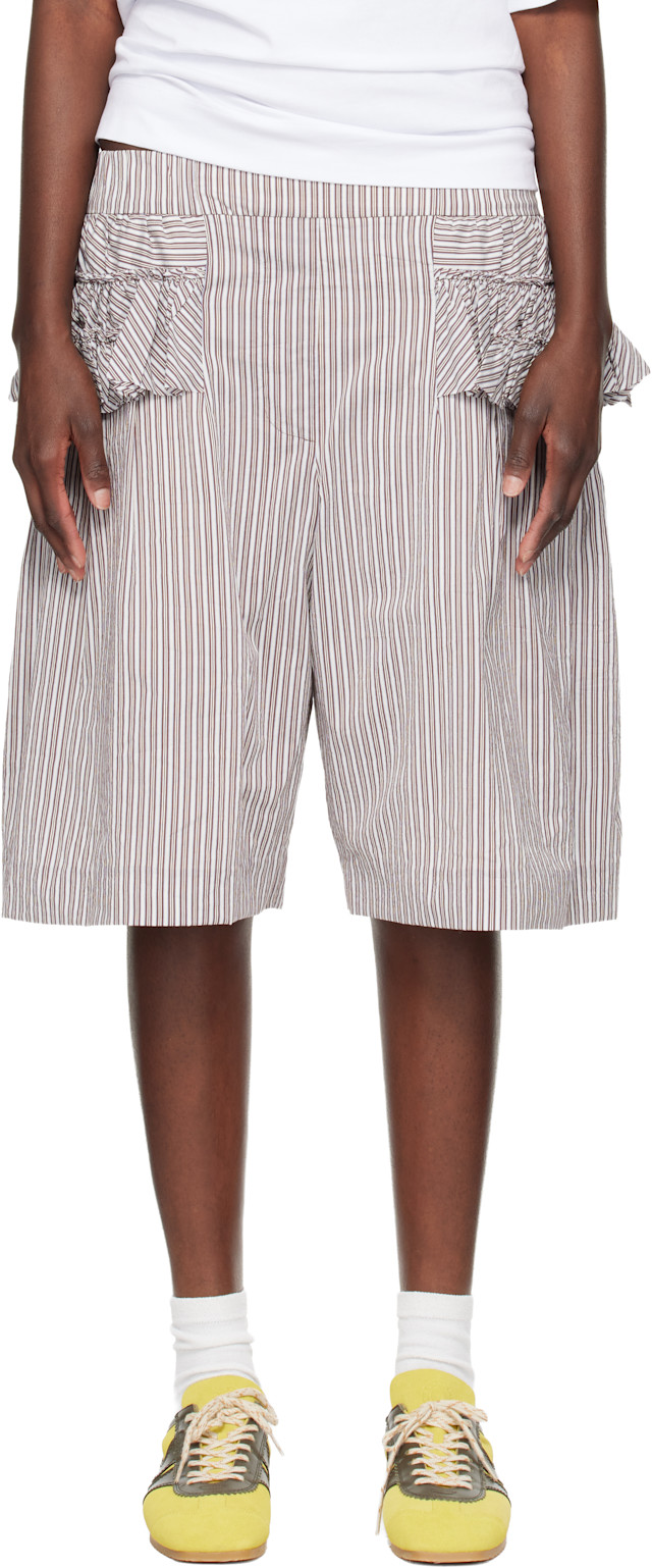 16SS DRIES VAN NOTEN ベルテッドショートパンツ Dries Van Noten: マルチカラー Ruffled ショートパンツ | SSENSE 日本