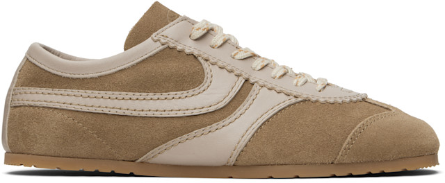 dries van noten スウェードスニーカー24.5cm Dries Van Noten: ベージュ スエード スニーカー | SSENSE 日本