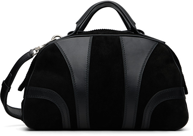 Doris van notten バッグ Dries Van Noten: Black Suede Duffle Bag | SSENSE