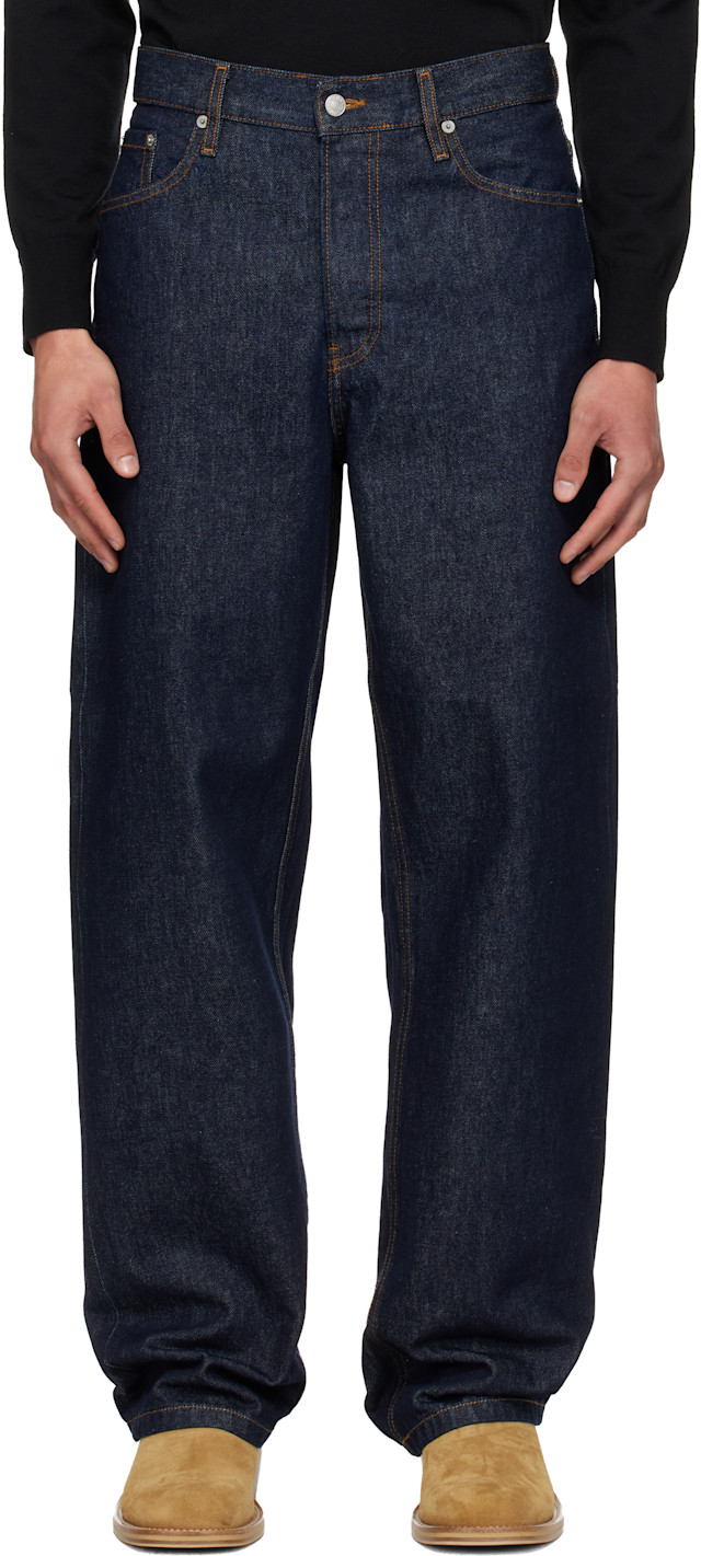 Dries Van Noten: Navy Loose Fit Jeans | SSENSE