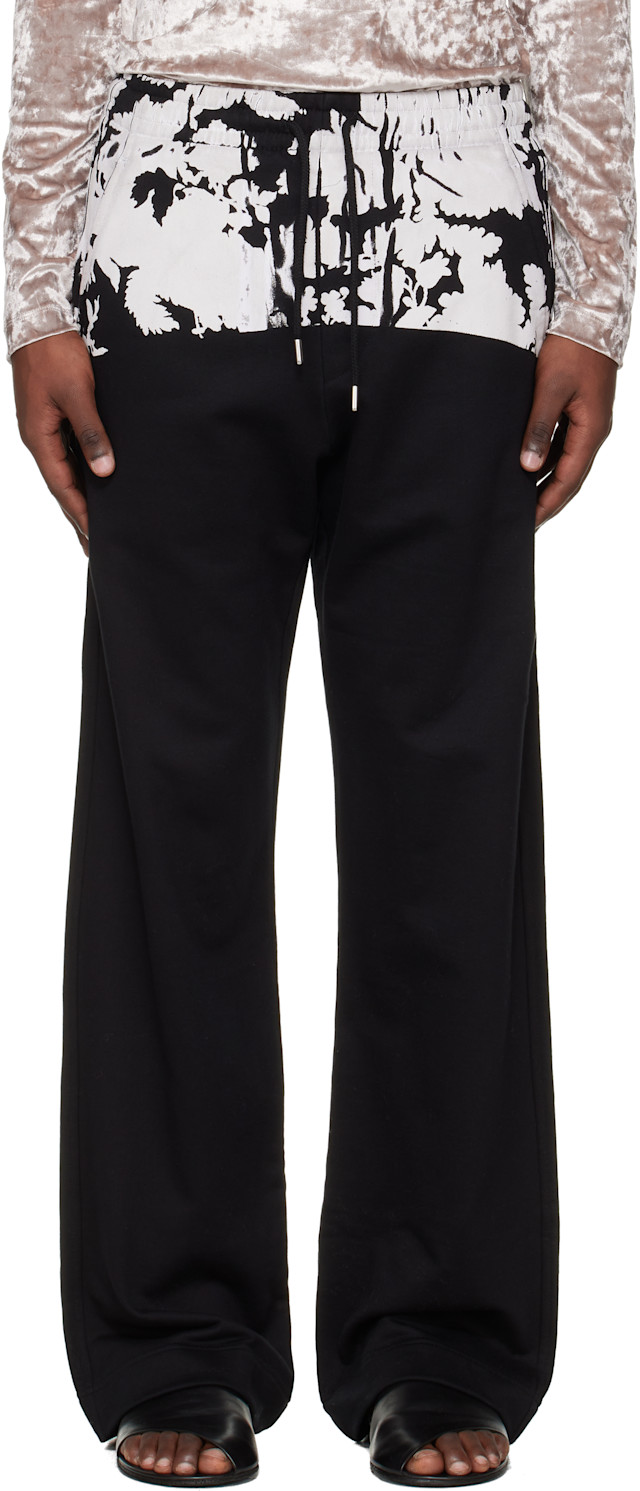 Dries Van Noten: Black Printed Sweatpants | SSENSE