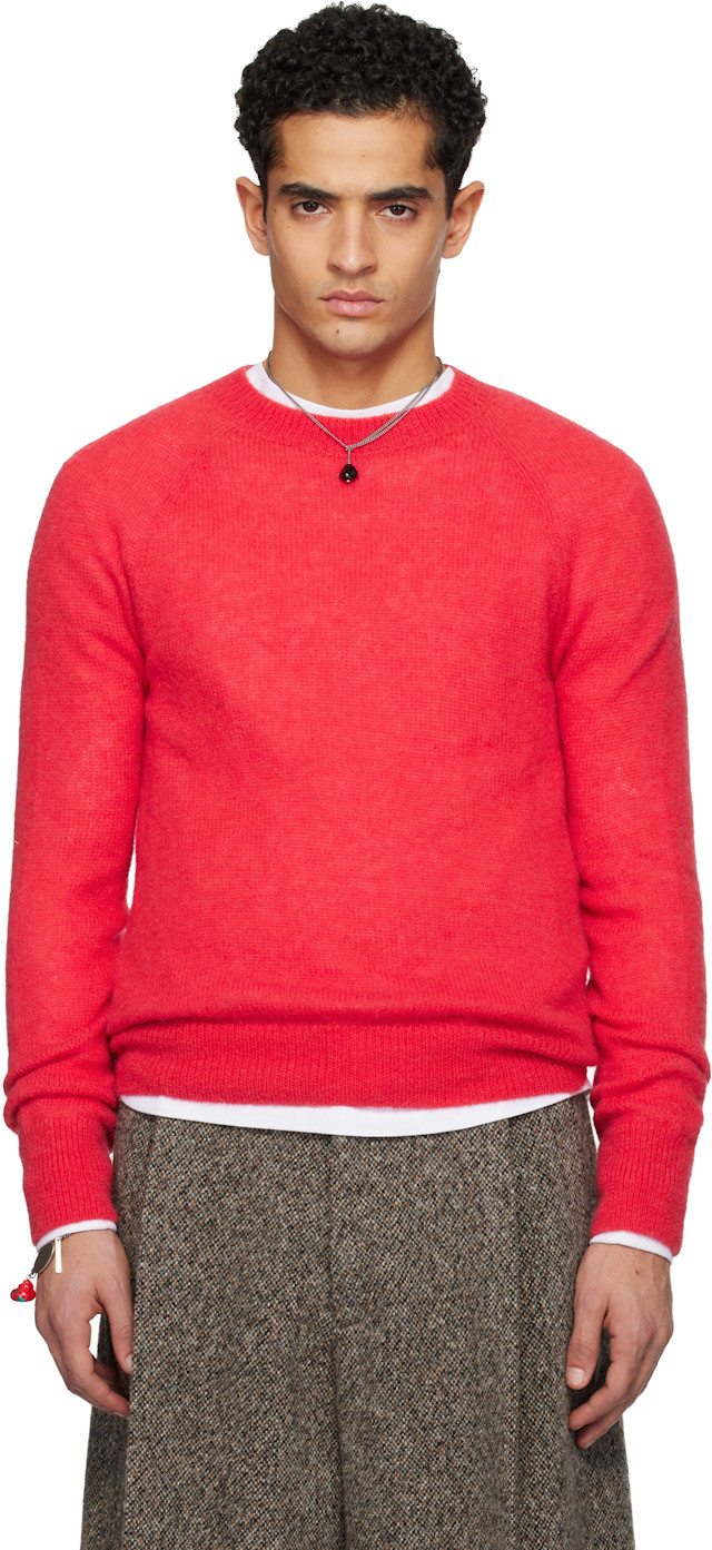 Dries Van Noten: Red Alpaca Sweater | SSENSE