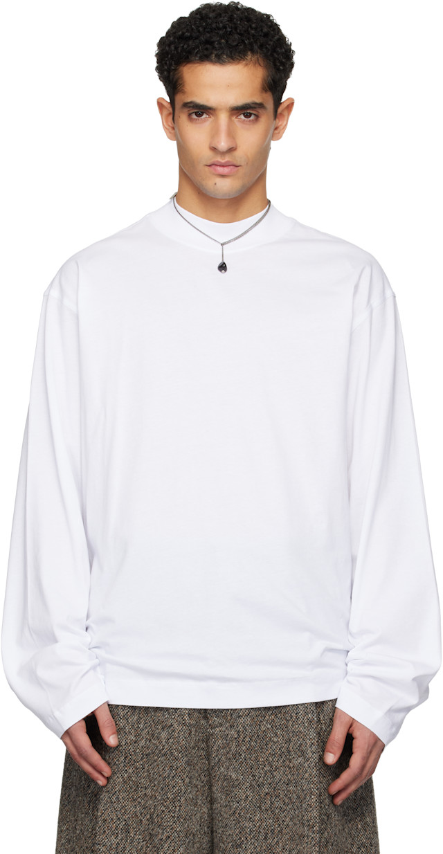 Dries Van Noten: White Long Sleeve T-shirt | SSENSE
