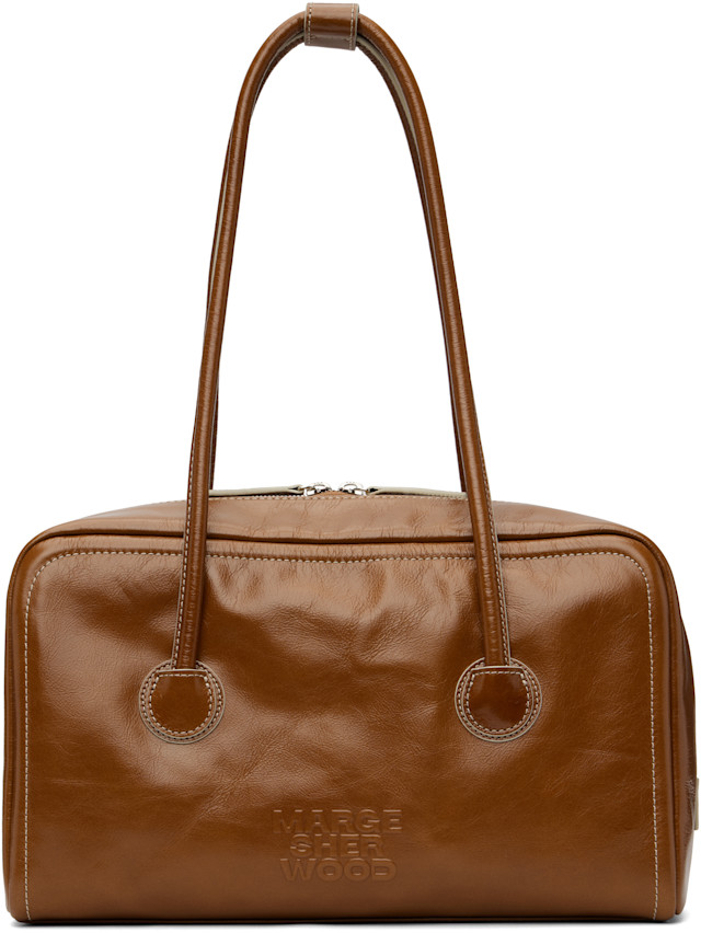 MARGESHERWOODソフトドットバッグ ヌバック ブラウン MARGESHERWOOD: Brown Soft Boston Bag | SSENSE