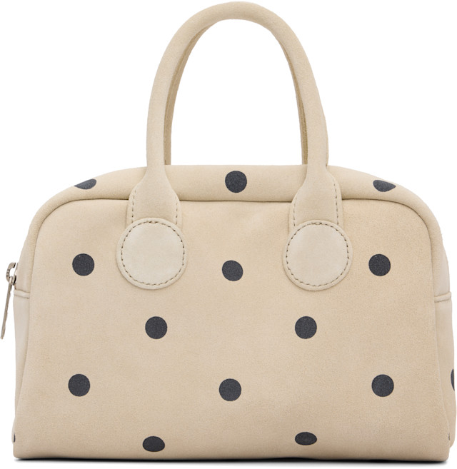 MARGESHERWOOD: Beige & Black Soft Bowling Bag | SSENSE Canada