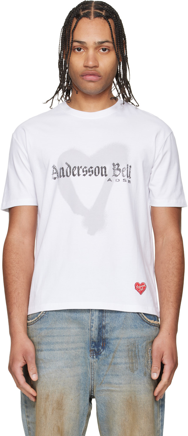 Andersson Bell: White Essential Heart T-shirt | SSENSE