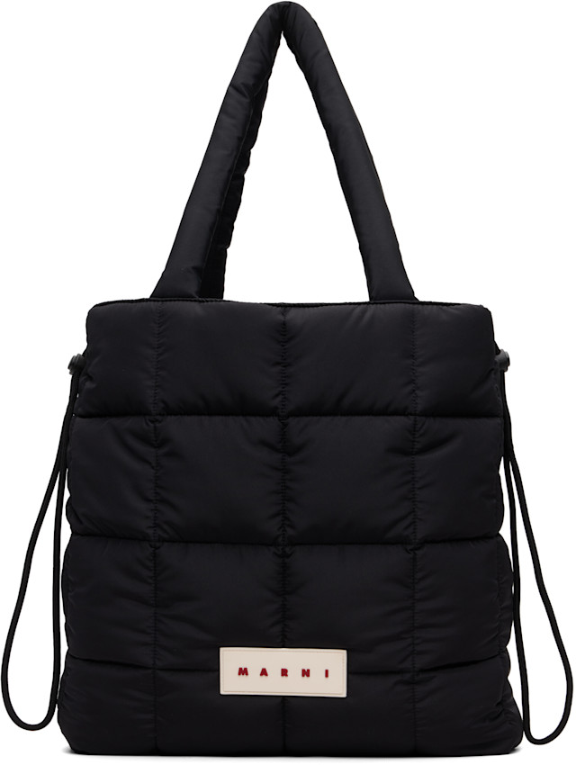 最終セール☆MARNI ロゴバッグ☆30000円 Marni: ブラック キルティング ロゴ トートバッグ | SSENSE 日本