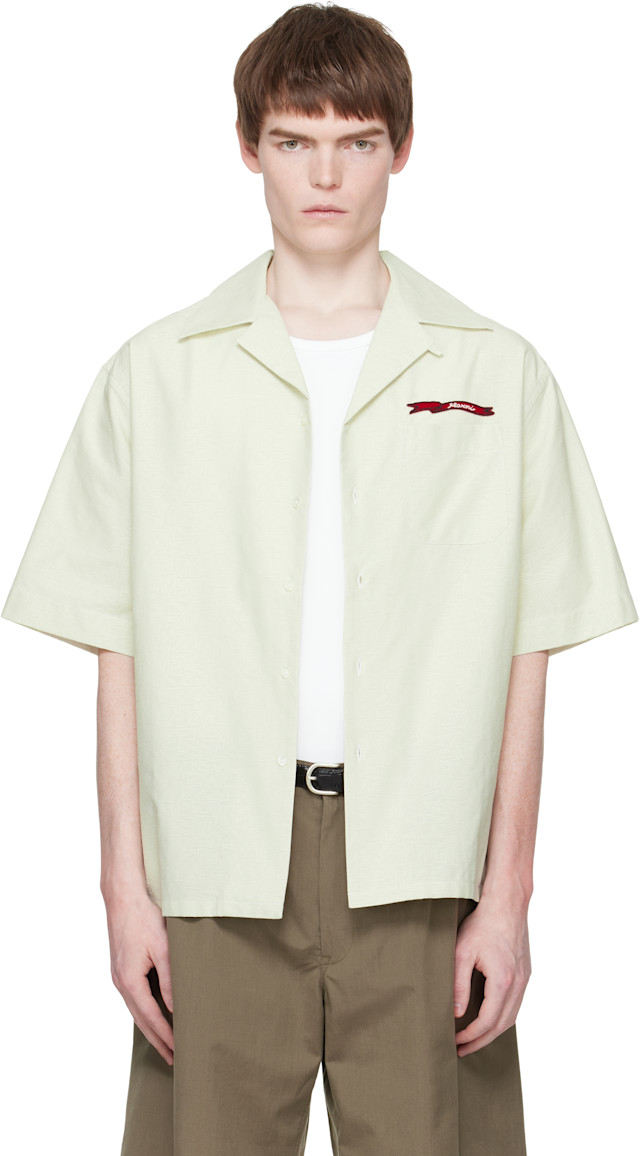 Marni: Green Cotton Jacquard Shirt | SSENSE