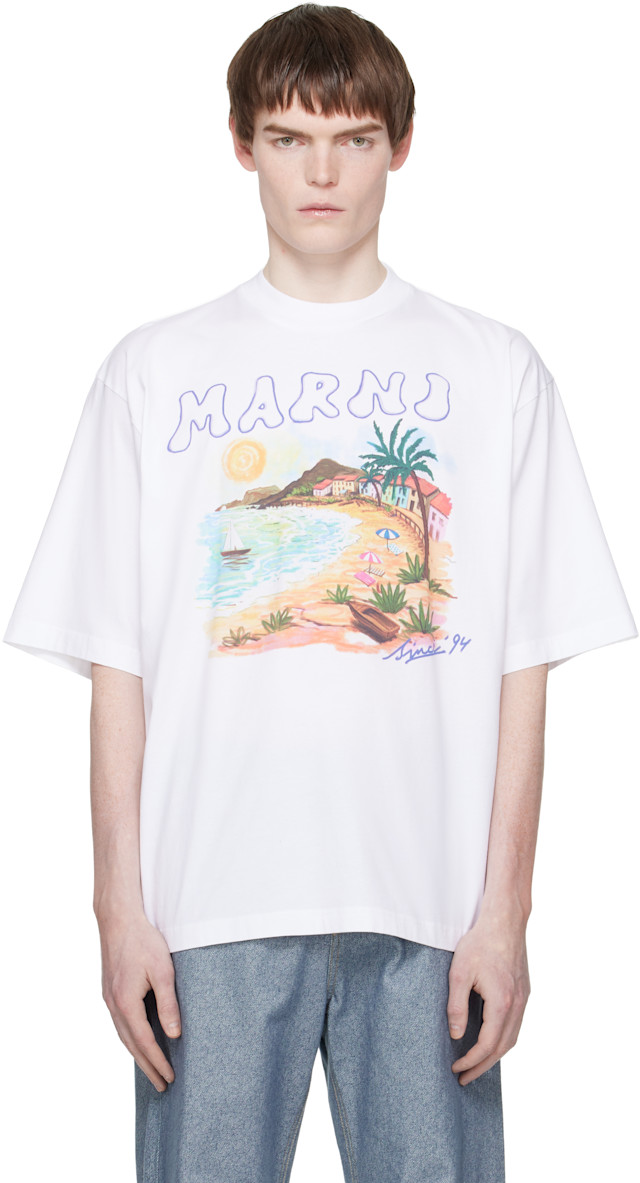 モアナ様☆新品！MARNI 半袖シャツ ホワイト サイズ50 marni-white-cotton-marni-beach