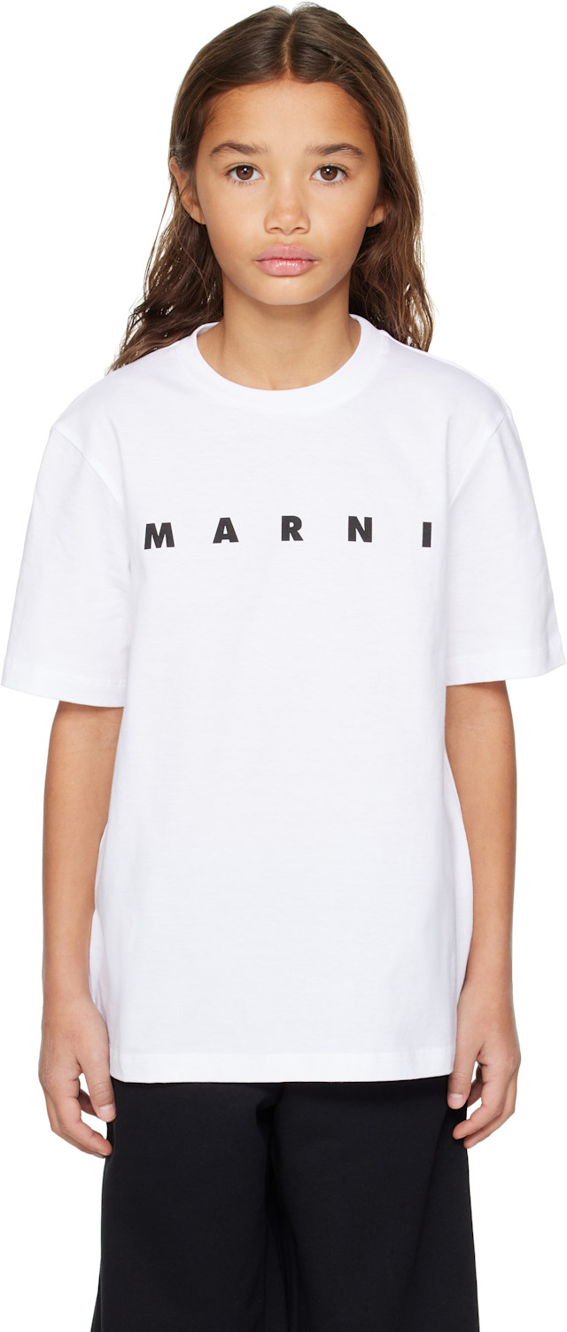 Marni: Kids White Cotton Logo T-shirt | SSENSE Argentina