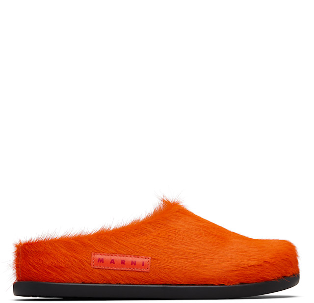 Marni: Kids Orange Fussbett Slip-on Loafers | SSENSE