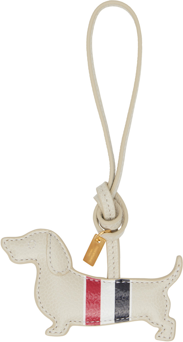 美品 トムブラウン HECTOR パフィー チャーム キーホルダー 犬 ロゴ 赤 Thom Browne: Off-White Puffy Hector Charm Keychain | SSENSE