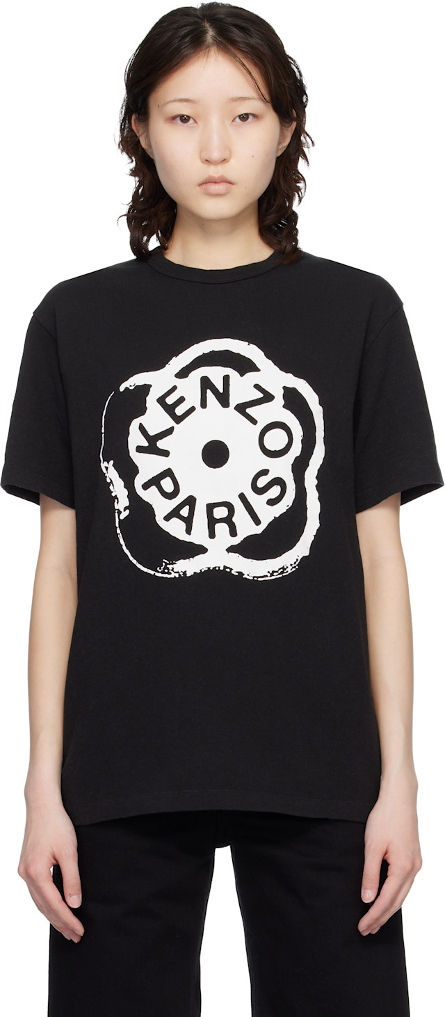 Kenzo: ブラック Kenzo Paris 'Boke Flower 2.0' ルーズ Tシャツ