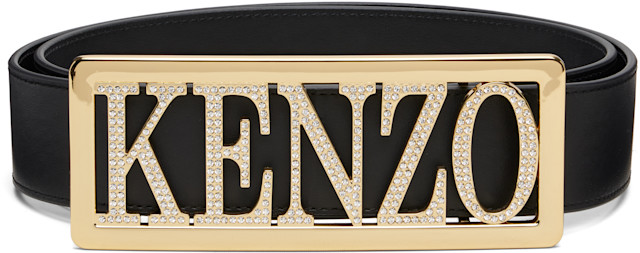 Kenzo: ブラック Kenzo Paris 'KENZO Buckle' ラージ ベルト | SSENSE 日本