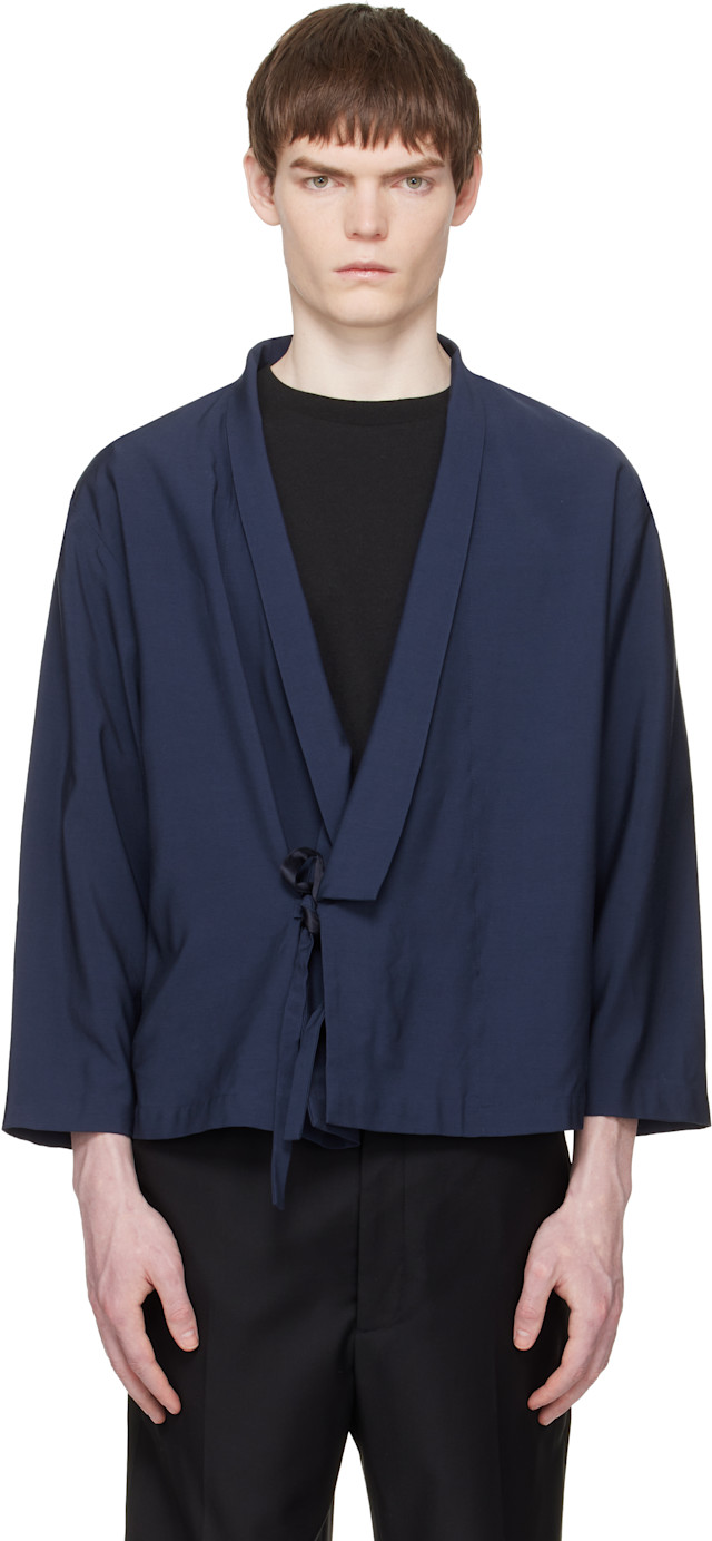 Kenzo: Navy Kenzo Paris Kimono Jacket | SSENSE