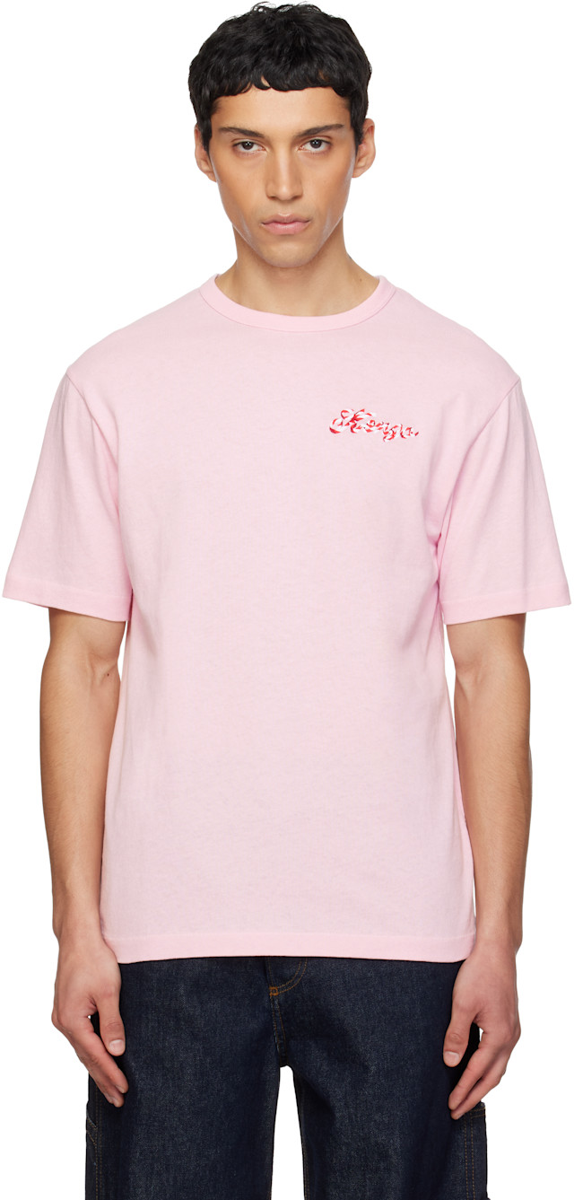 Kenzo: Pink Kenzo Paris 'KENZO Winter Holidays' Embroidered T