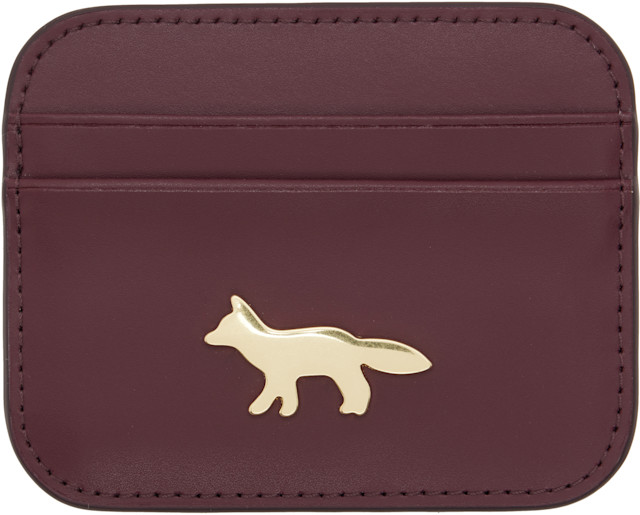 Maison Kitsuné: Burgundy Edie Card Holder | SSENSE