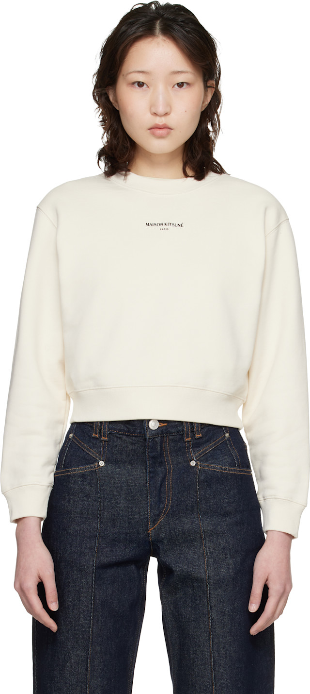 Maison Kitsuné: Off-White 'Maison Kitsuné Paris' Cropped